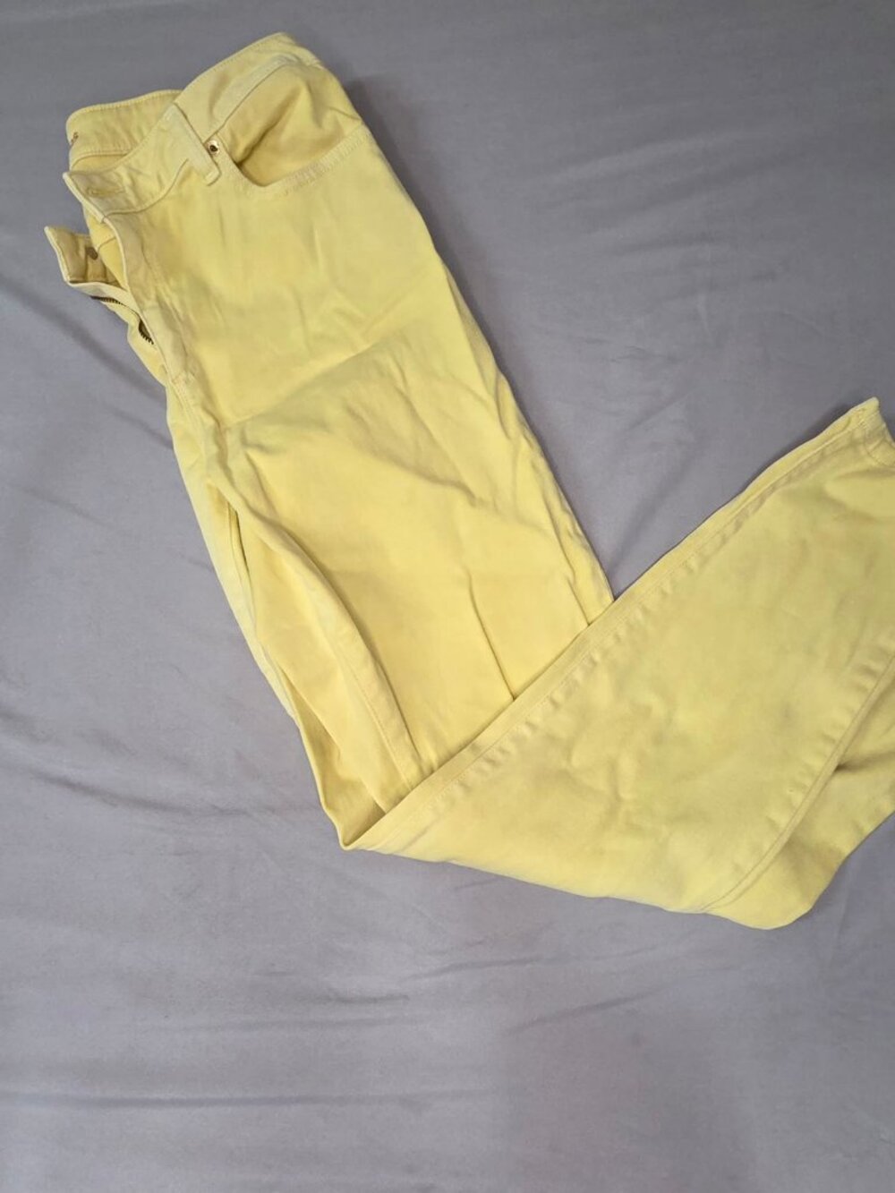 Michael Kors Izzy Skinny Jeans 10 Pale Yellow